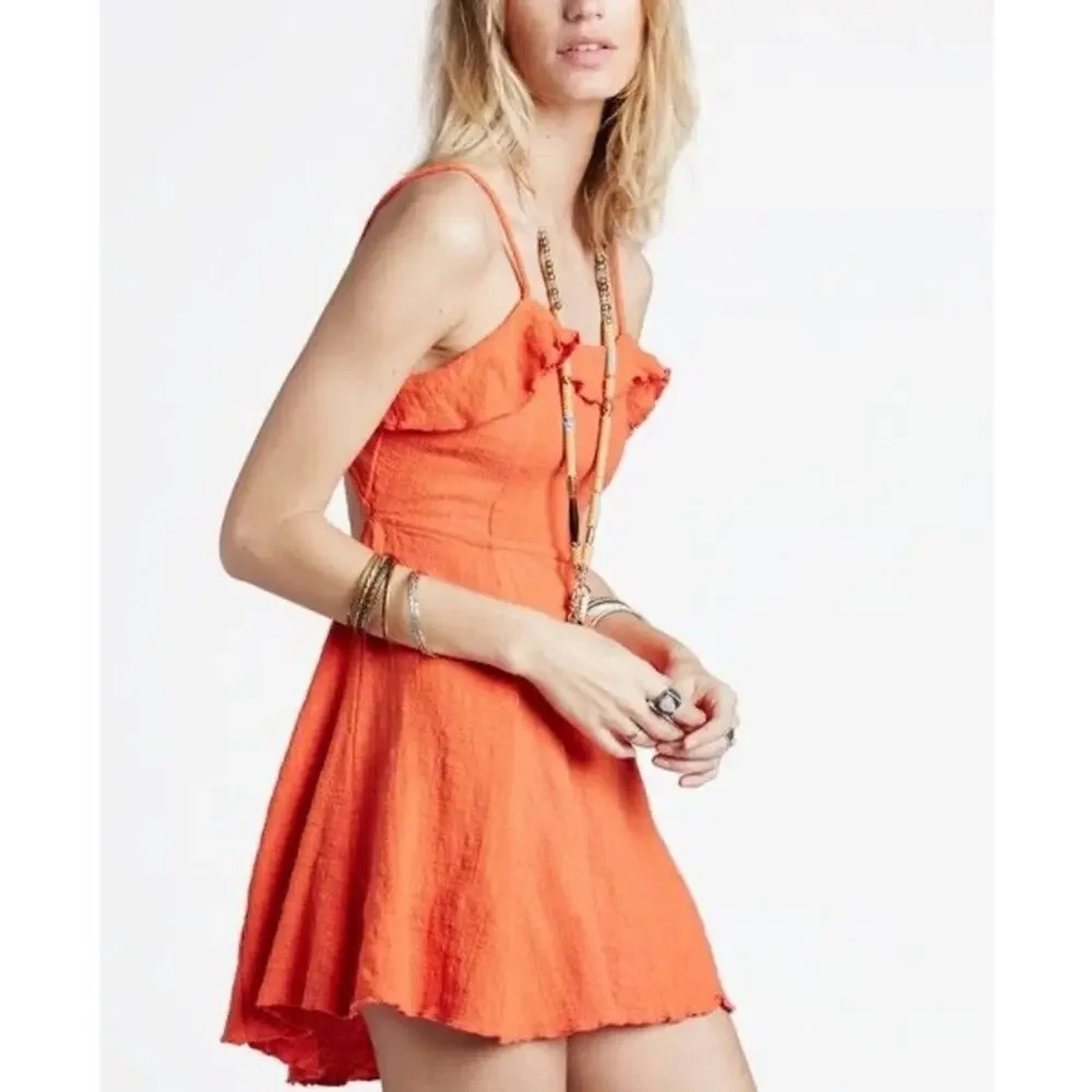 Free People Orange Mini Dress